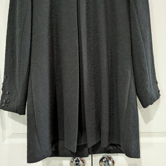 Chico's Women's Beaded Coat Black Size 1 (Small), Textured Pattern, Pleated Back - Picture 10 of 15